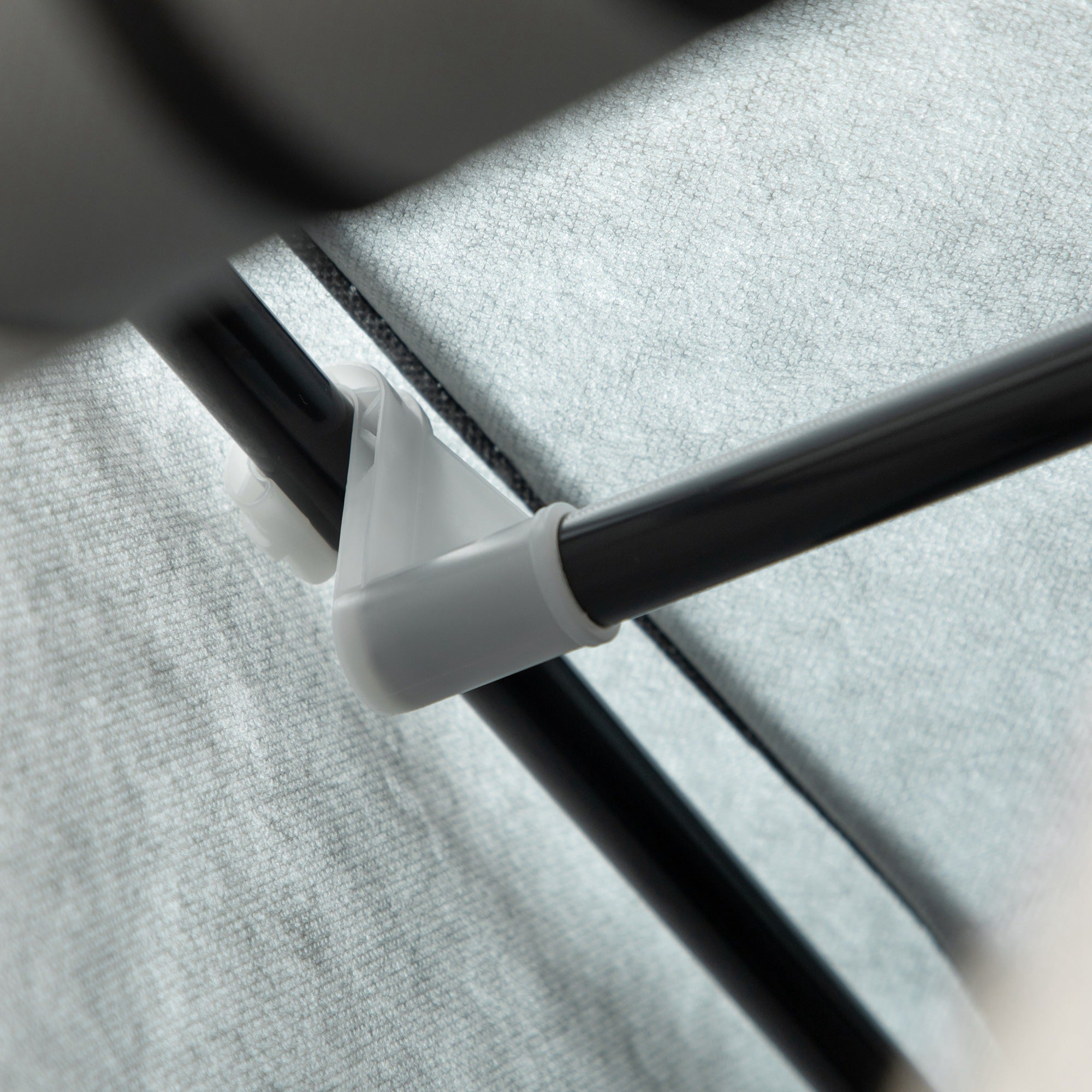 Kozy Fabric Wardrobe, with Rails and Shelves - Cream White