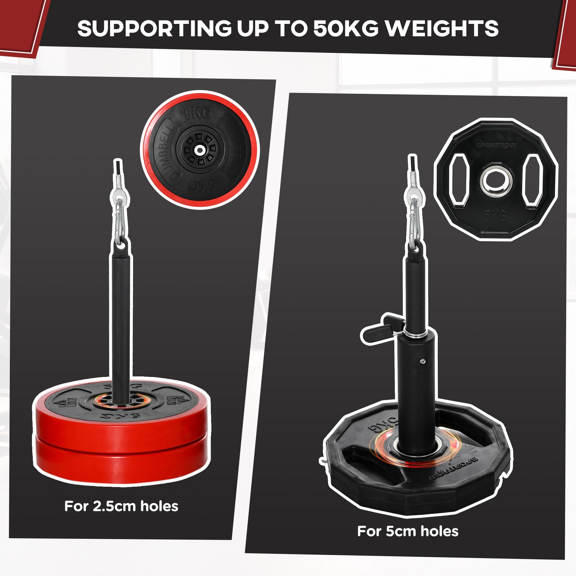 SPORTNOW Cable Machine Pulley System, Lat Pull Down System with DIY Loading Weight for Home Gym Biceps Tricep Arm Shoulder Back Training | Aosom UK