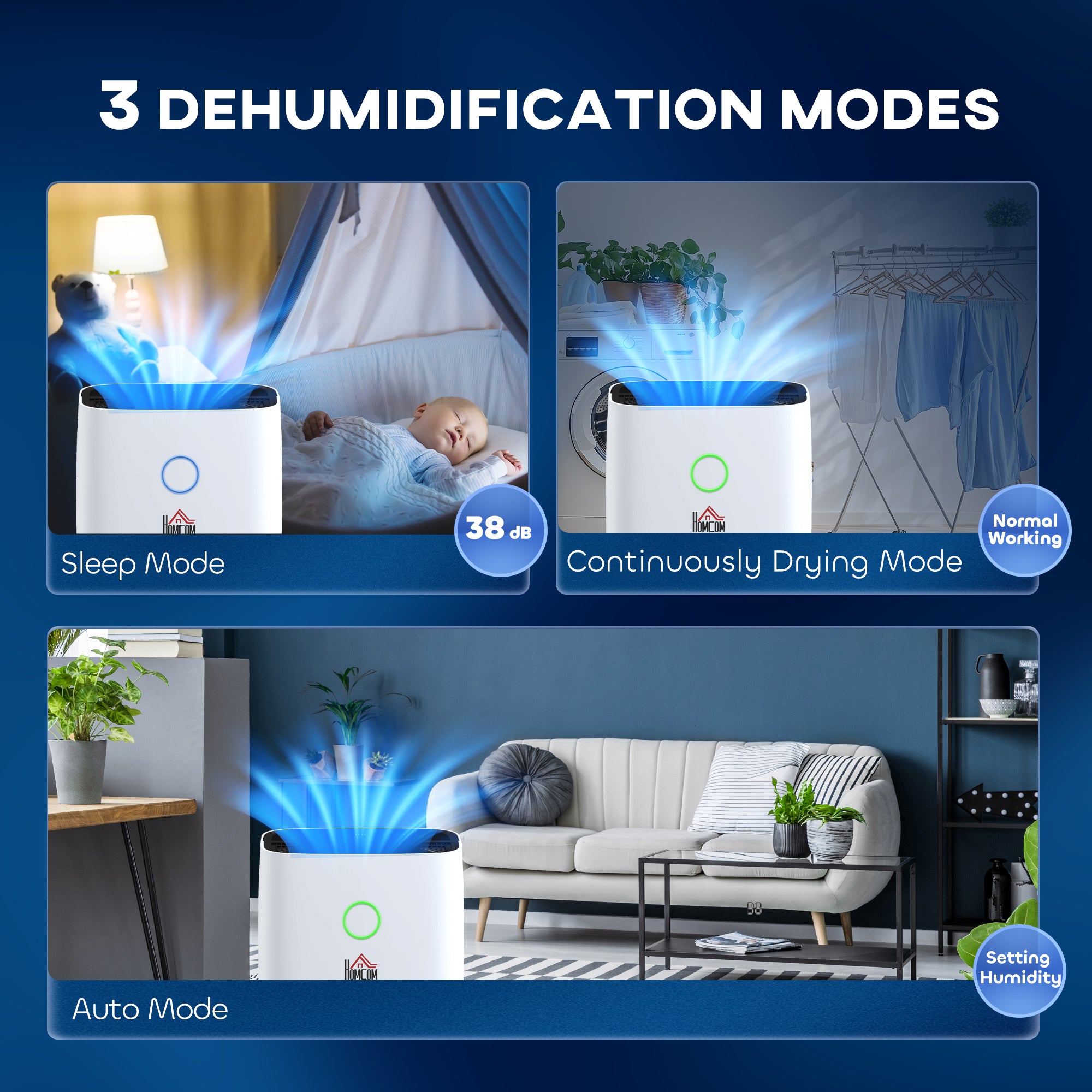 Kozy 20L/Day Portable Dehumidifier for Home, with LED Screen, Sleep Mode, 24H Timer, 4L Water Tank, Electric Air Dehumidifier for Damp Laundry Bedroom Basement