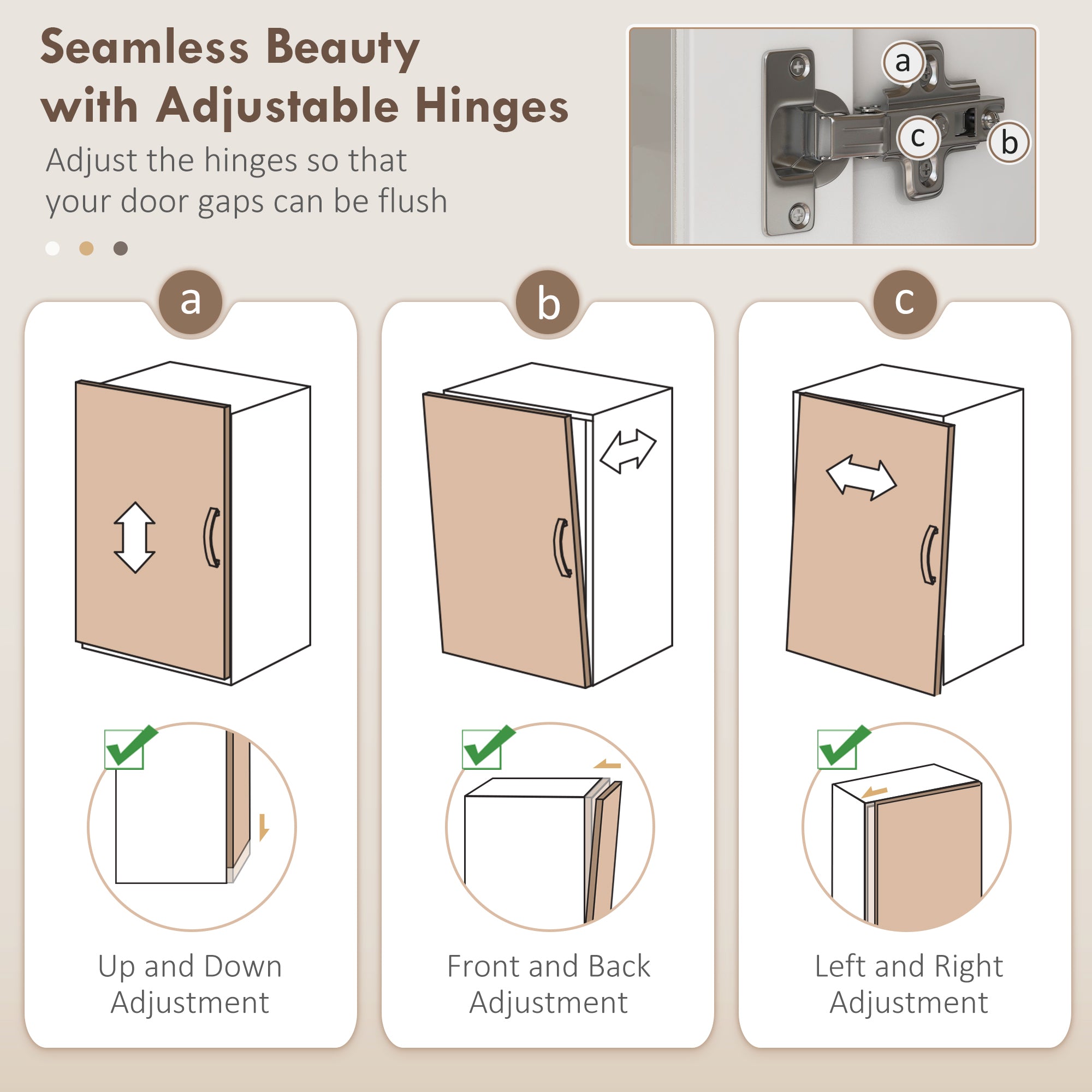 Kozy Freestanding Kitchen Cupboard, Storage Cabinet with Doors and Adjustable Shelves, Counter Top, Grid Glass Doors, 80L x 37W x 183H cm - White