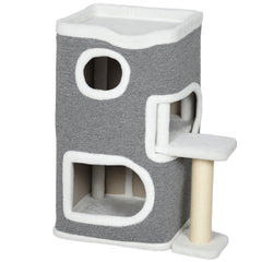 Kozy 75 cm Cat Tree, Cat Tower Condo for Indoor Cats with Scratching Post, Jumping Platform, Grey