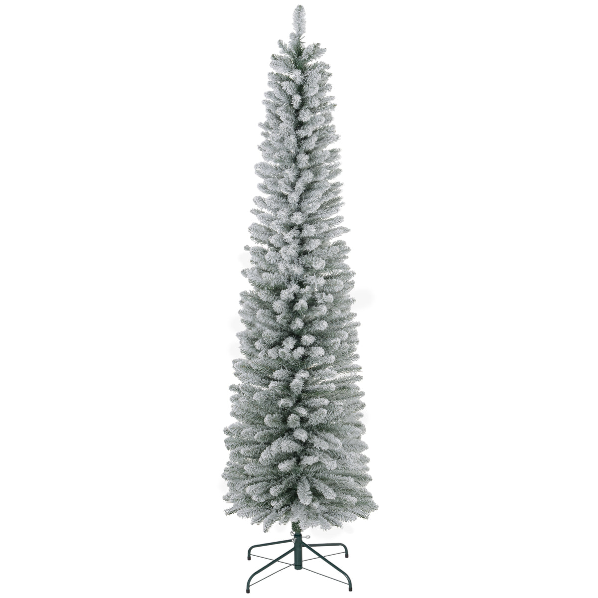 Kozy - 7ft Artificial Snowy Pencil Christmas Tree - White