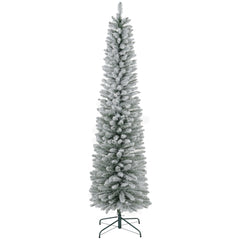 Kozy - 7ft Artificial Snowy Pencil Christmas Tree - White