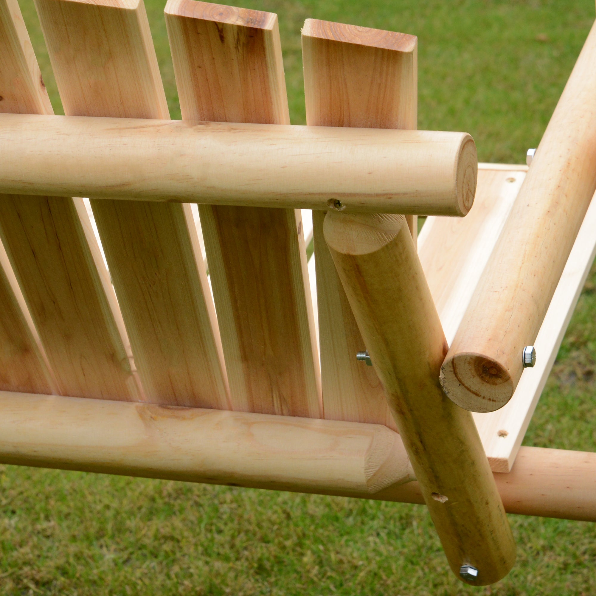 Kozy Outdoor 2 Seater Swing Chair Larch Wood Garden Swing Seat Porch Hammock Bench Lounger