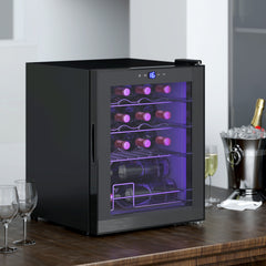 Kozy 42L 16-Bottle Wine Cooler Fridge - Black