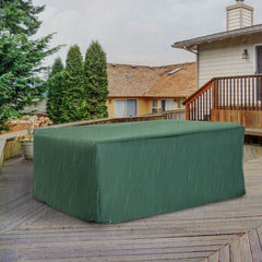 Outsunny 600D Garden Furniture Cover Outdoor Garden Rattan Furniture Protection Oxford Set Cover Waterproof Anti-UV Green 205x145x70cm | Aosom UK