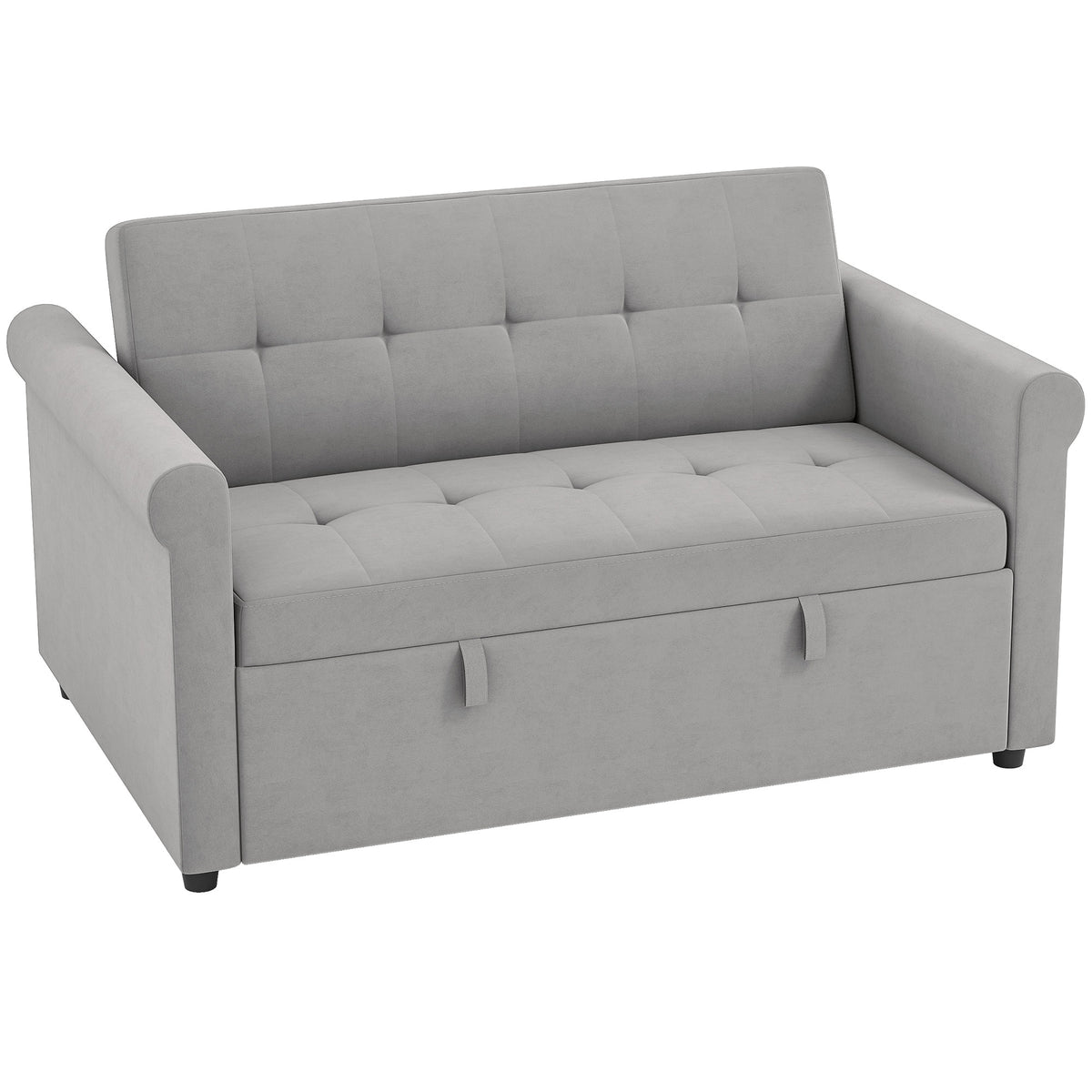 Kozy - Two-Seater Velvet-Feel Sofa Bed - Grey