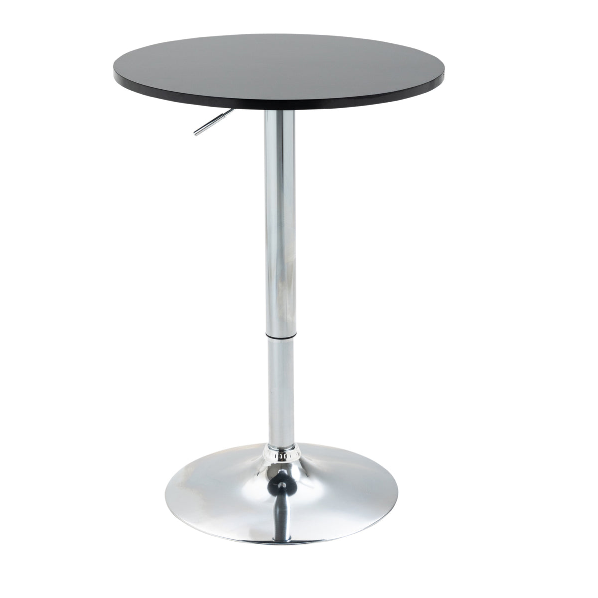 Kozy Round Height Adjustable Bar Table Counter Pub Desk with Metal Base for Home Bar, Dining Room, Kitchen, Black