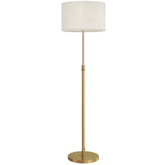 Kozy Floor Lamp with Remote, Height Adjustable Standing Lamp with Linen Shade, Dimmable with 3000K-6000K Adjustable Colour Temperatures, Foot Switch for Living Room Bedroom Office, Gold Tone