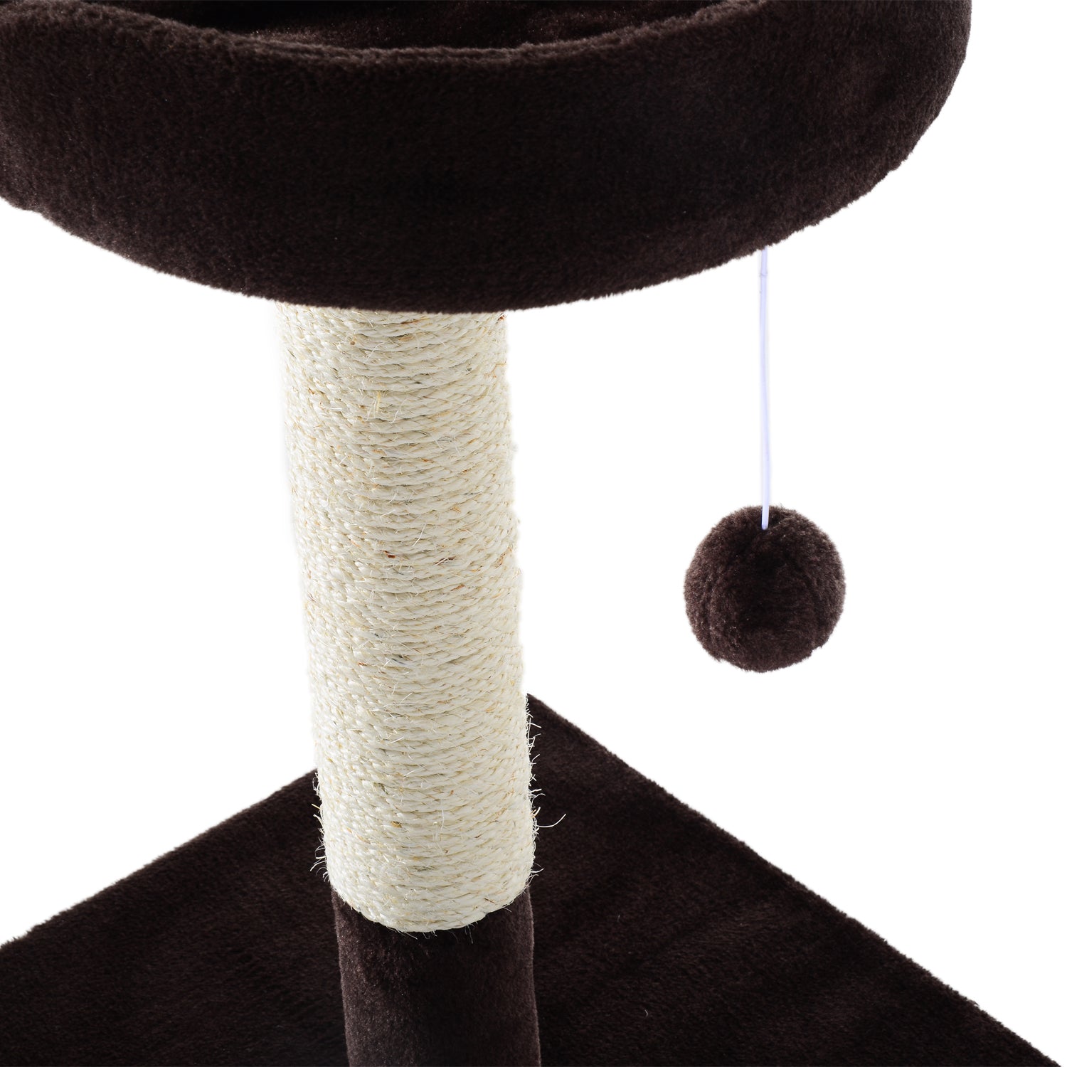 PawHut Cat Tree Scratching Post Furniture Pet Play Area Activity Center Kitten Climbers Climbing Exercise w/ Hanging Toy & Cushion