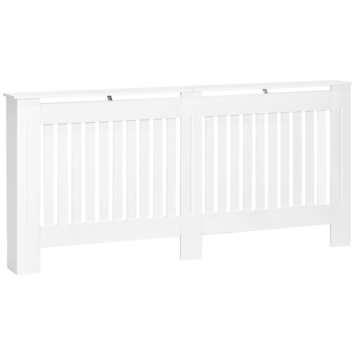 Kozy Slatted Radiator Cover Painted Cabinet MDF Lined Grill in White (172L x 19W x 81H cm)