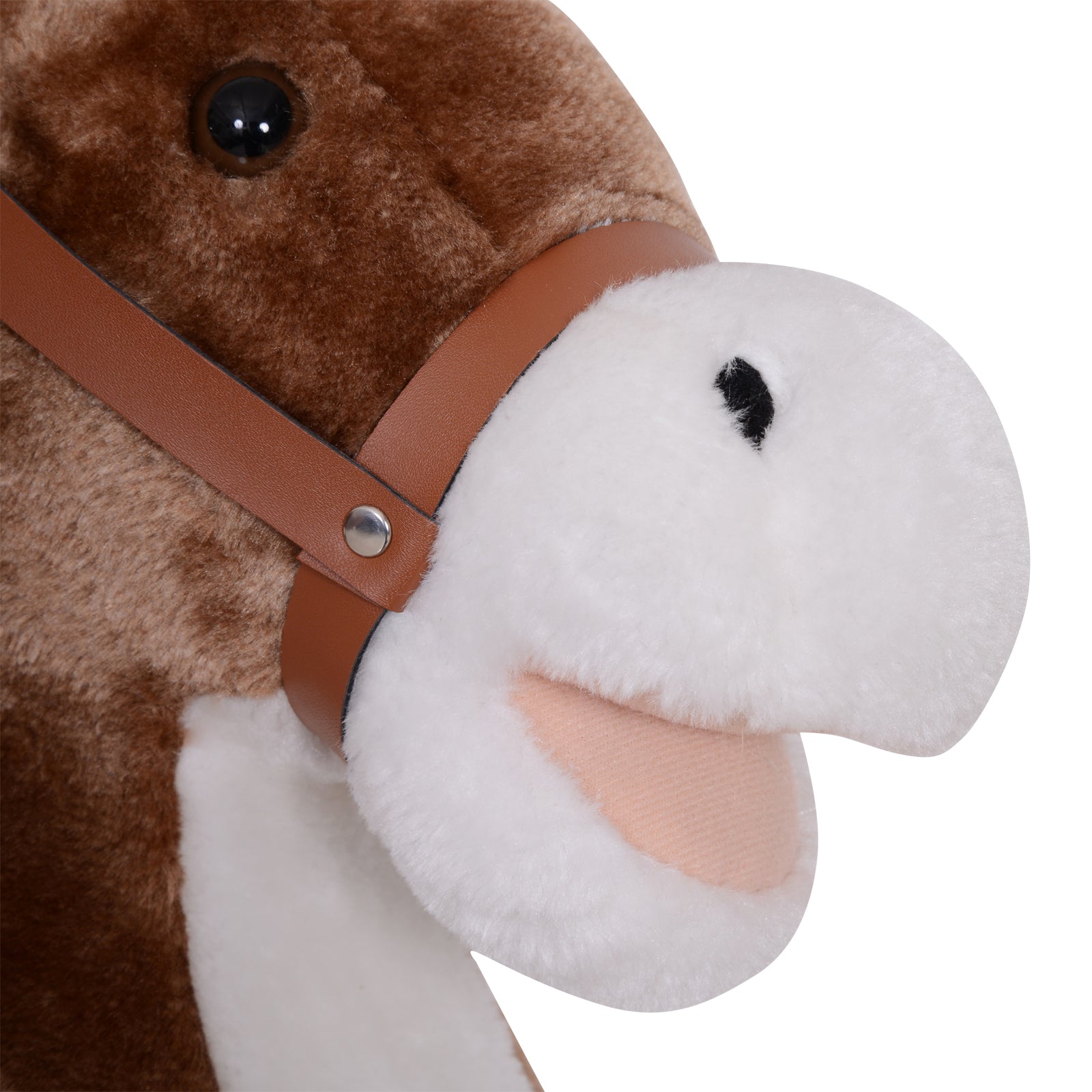 HOMCOM Kids Plush Rocking Horse