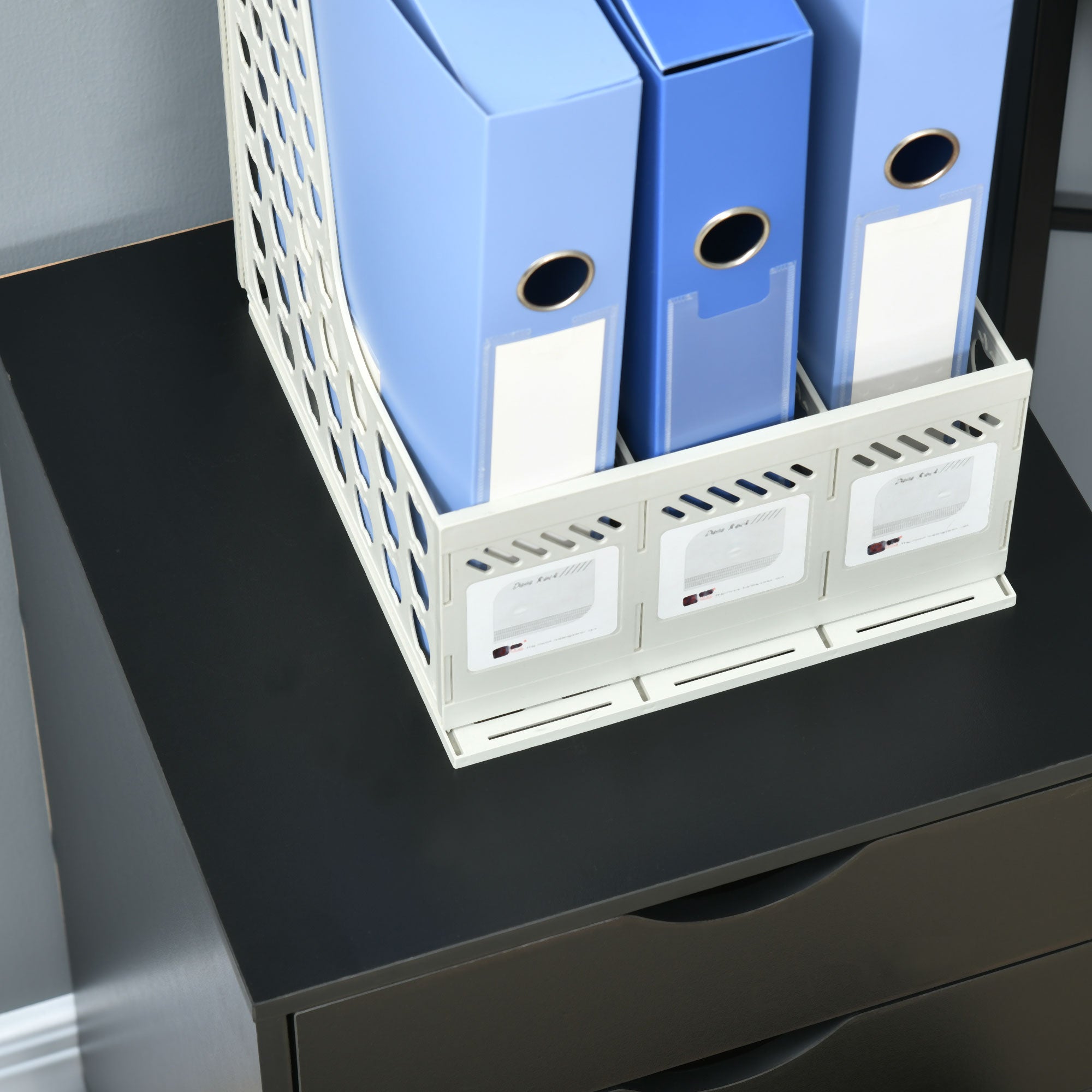 Kozy 5 Drawer Mobile Filing Cabinet, Vertical File Cabinet, Modern Rolling Office Storage Organizer Cupboard, Black