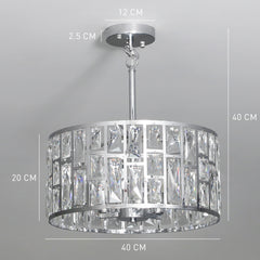 Kozy 72 Glass Crystallite Chandelier - Silver-Tone