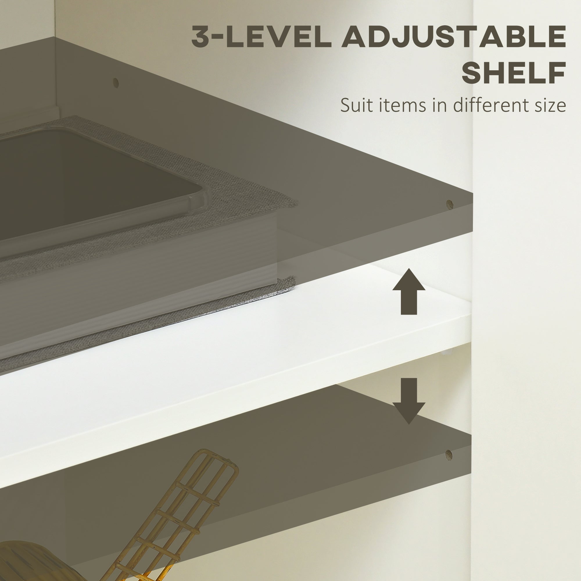 HOMCOM Stylish Storage: Kitchen Sideboard Cabinet with Double Doors & Adjustable Shelf, White Entryway Elegance | Aosom UK