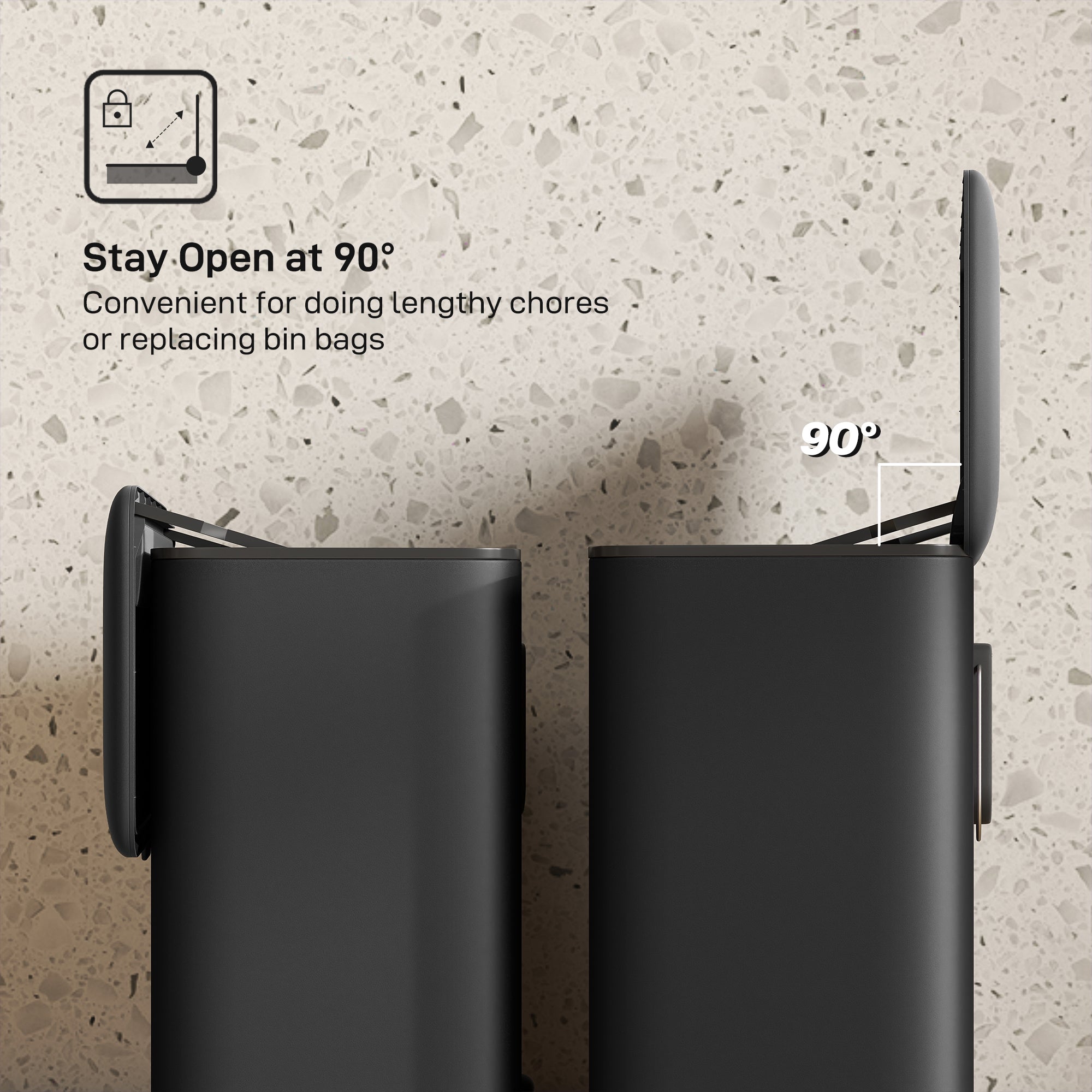 Kozy 8L Hanging Kitchen Bin, Rubbish bin with Lid and Removable Inner Bucket for Kitchen Cabinet Door, Under Sink, Office