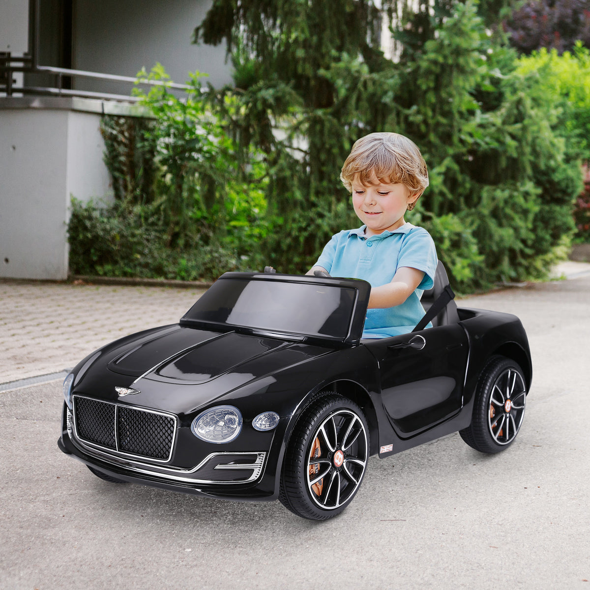 HOMCOM Licensed Bentley Kids Electric Car, 6V Battery Ride On Toy, Durable PP Construction, Black