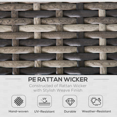 Kozy Outdoor PE Rattan Corner Sofa, Garden Wicker Furniture Single Sofa Chair w/ Cushions, Deep Grey