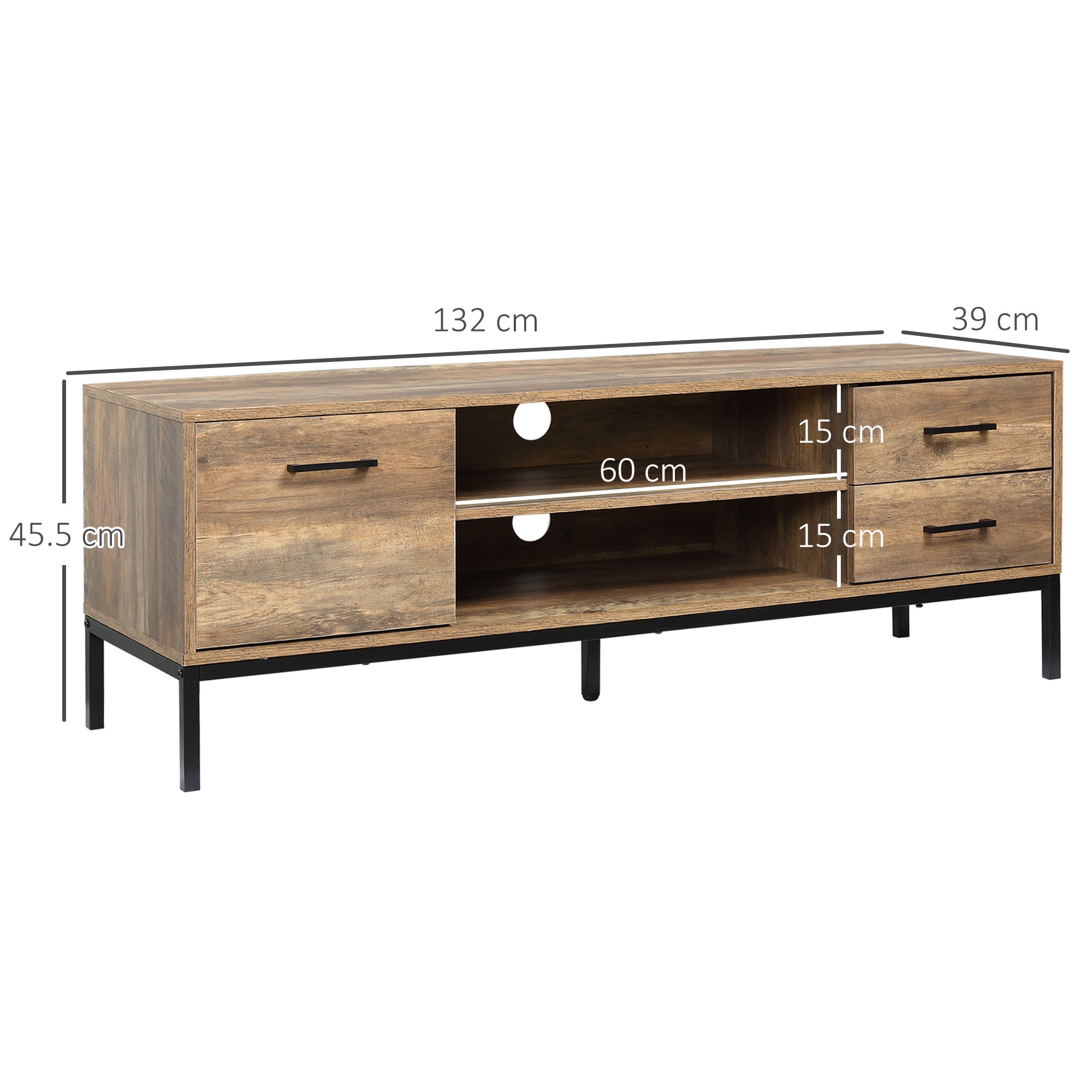Kozy Light Industrial-Style TV Stand Cabinet - Brown/Black