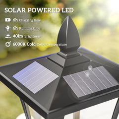 Kozy Outdoor Garden Solar Post Lamp Sensor Dimmable LED Lantern Bollard Pathway 1.6M Tall – Black