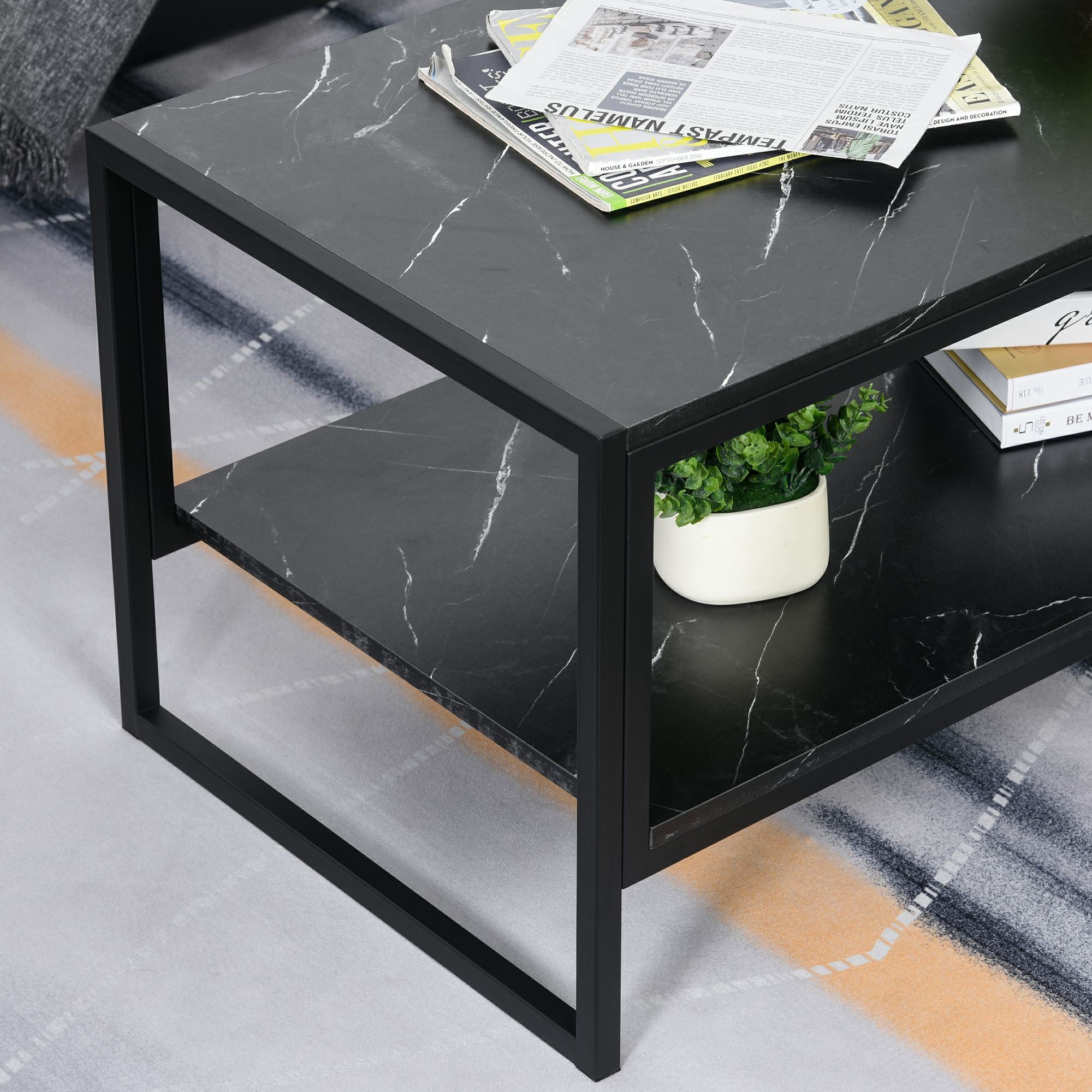 HOMCOM Elegant Coffee Table, Two