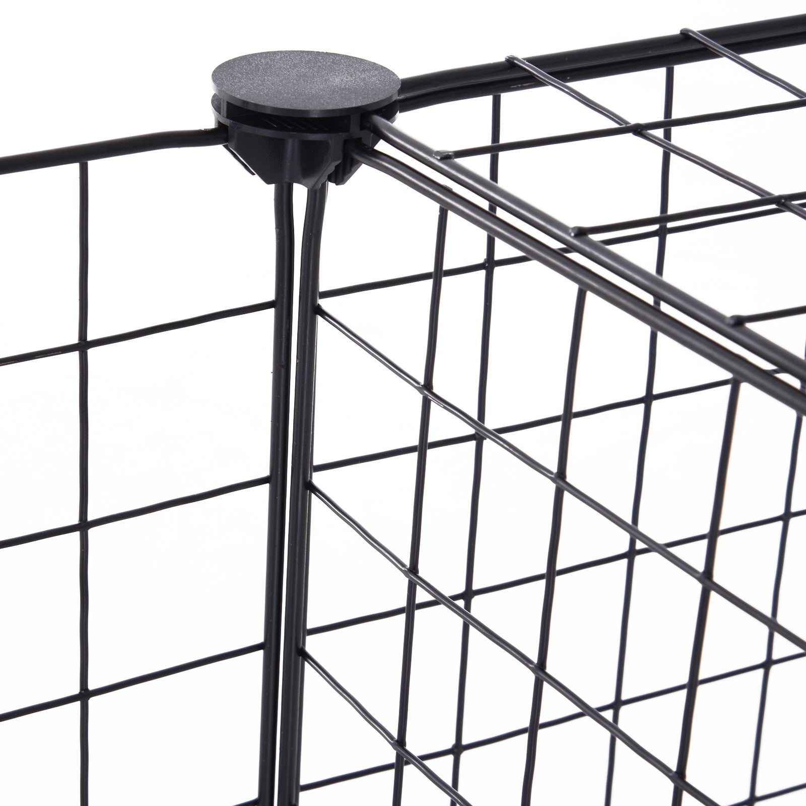 PawHut Modular Metal Wire Pet Playpen, 106Lx73Wx36H cm, Black, Secure and Spacious for Pets