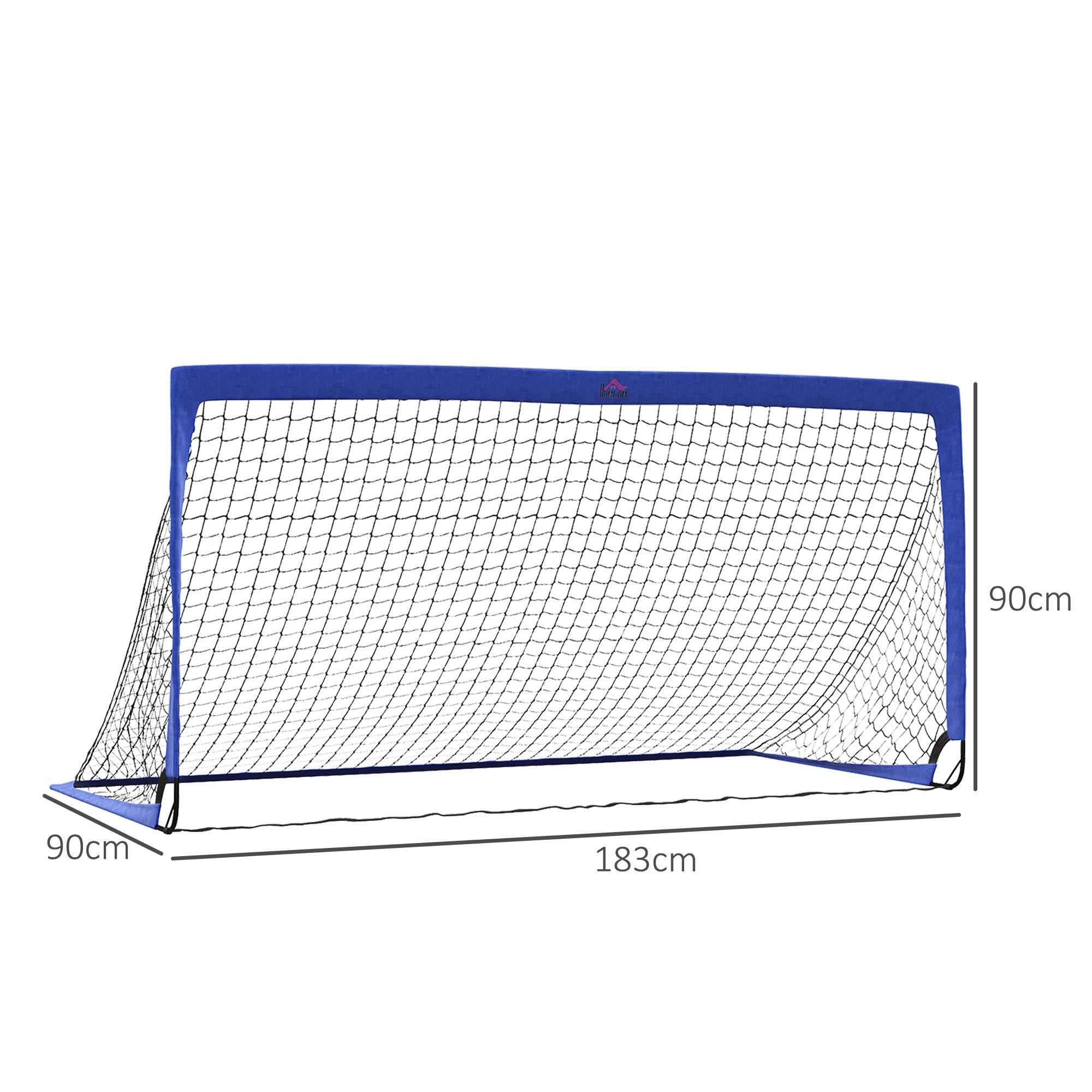 HOMCOM Set of 2 Football Goal Net 6 x 3 ft Foldable Outdoor Sport Training Teens Adults Soccer with Carrying Bag Blue