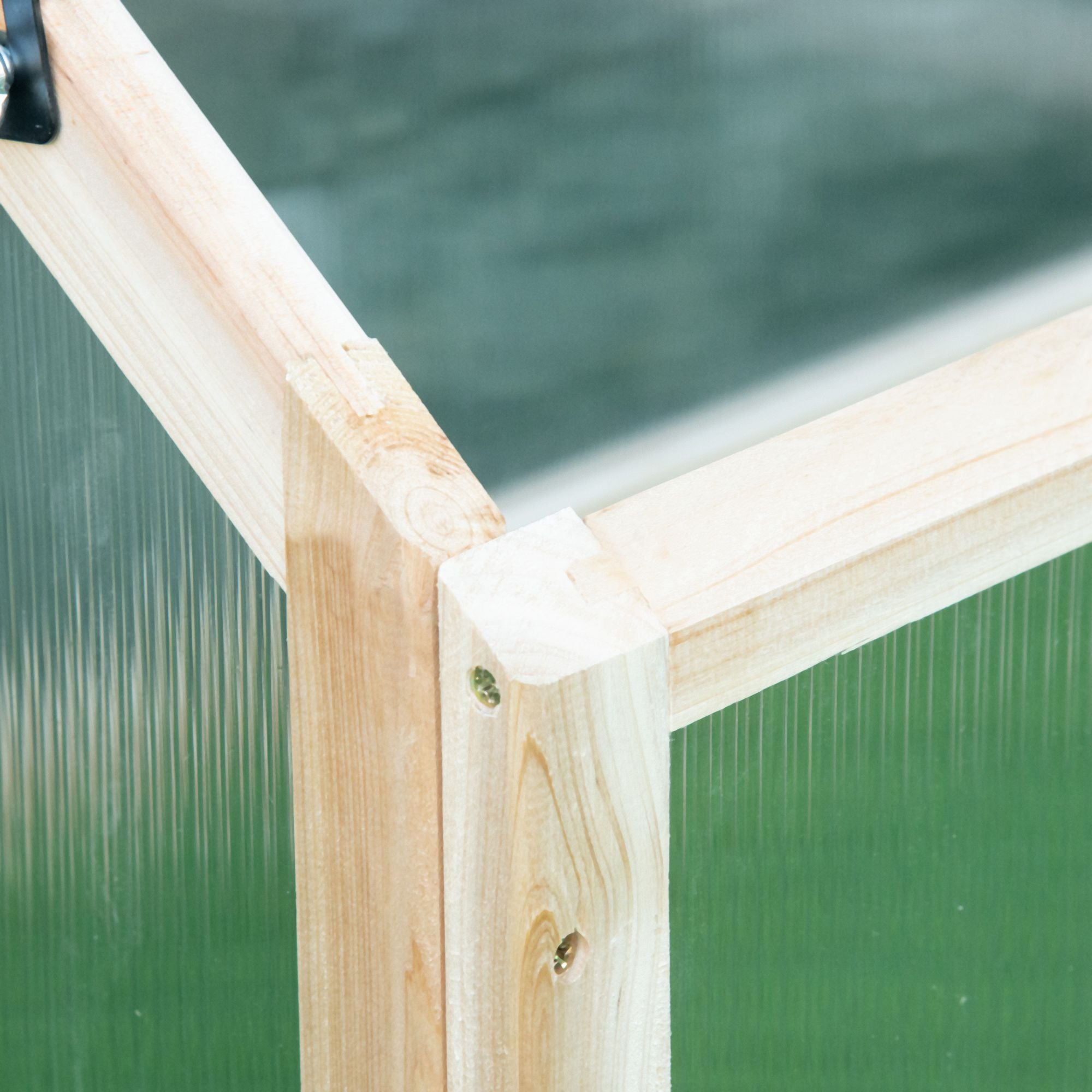 Kozy Wooden Cold Frame Garden Polycarbonate Greenhouse with Openable Top Cover, Grow House for Flowers, Vegetables, Plants, 90 x 52 x 50cm, Natural