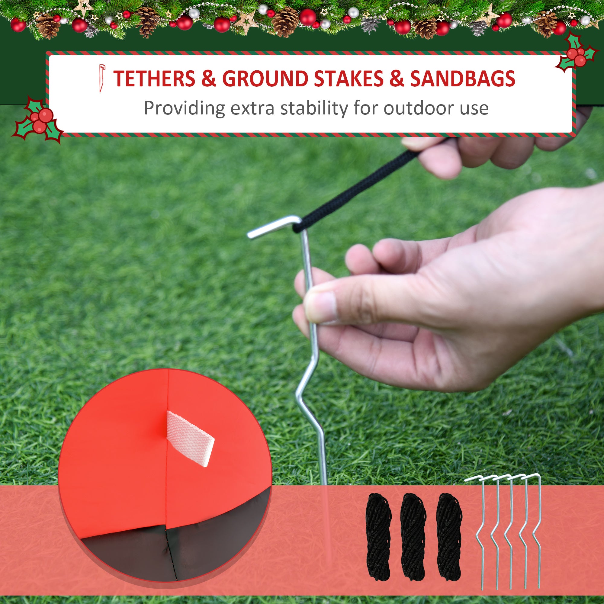 Kozy 8ft Christmas Inflatable Santa Holiday Garden Decoration, Indoor Outdoor Lawn Blow Up Decor