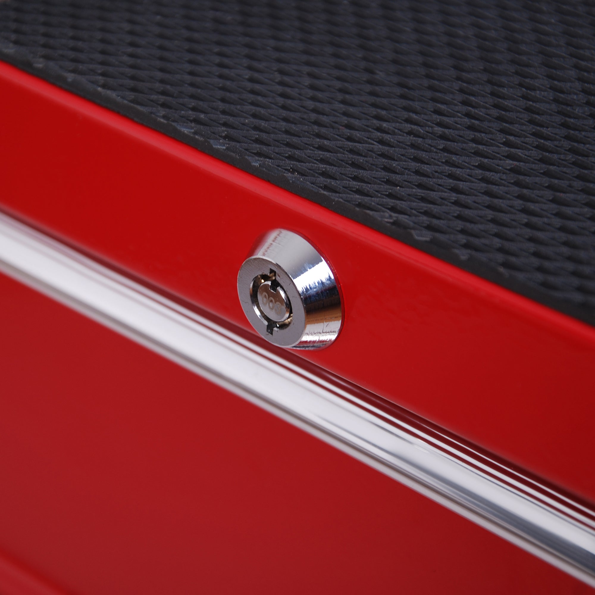 Kozy 5 Drawer Tool Box on Wheels, Lockable Steel Tool Cabinet with Side Handle, Red