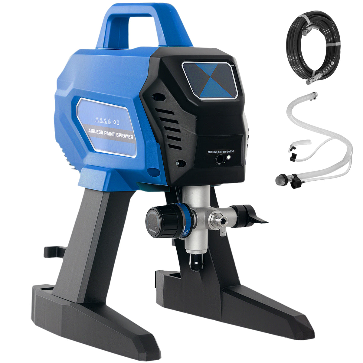 Kozy - Airless Paint Sprayer, Thinning-Free, Electric﻿ Fence Paint Sprayer for Exterior and Interior DIY Painting Projects, Wall Spray Gun Machine, Household Use, 1.5L/min, 200Bar, 7.5m Hose Dark Blue