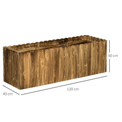 Kozy 172L Raised Garden Bed, Wooden Rectangle Planter Box, Outdoor Herb Vegetable Flower Pot (120L x 40W x 40H cm)