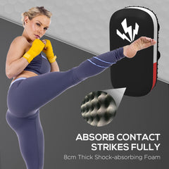 SPORTNOW Kick Shield for Martial Arts Training, Thick Padding, for Muay Thai, Karate, Taekwondo, Kickboxing, Black | Aosom UK