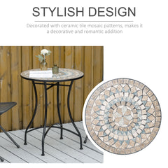 Kozy 60cm Mosaic Outdoor Patio Table - Green