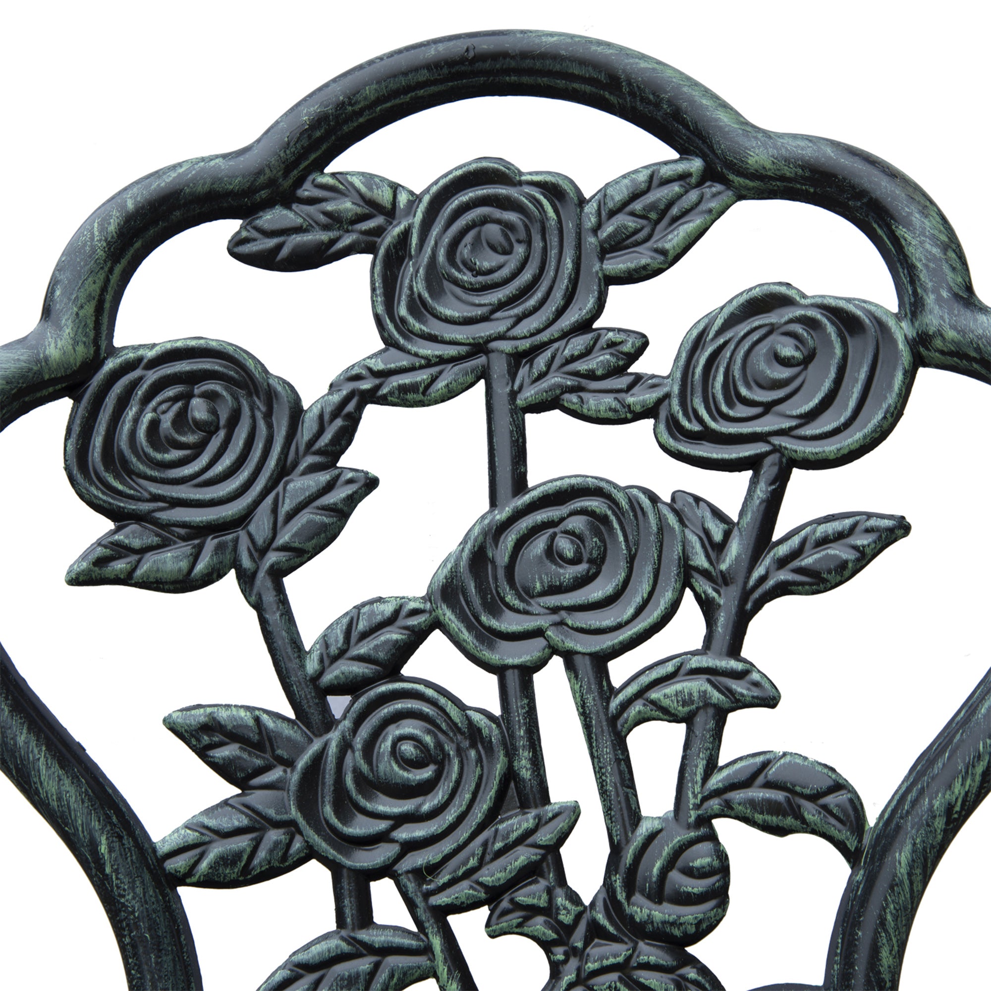 Kozy Cast Aluminium Outdoor Patio Garden Bistro Elegant Design Table Chair Set - Green (3-Piece)