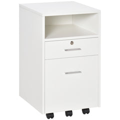 Kozy Lockable Two-Drawer Filing Cabinet, with Wheels - White
