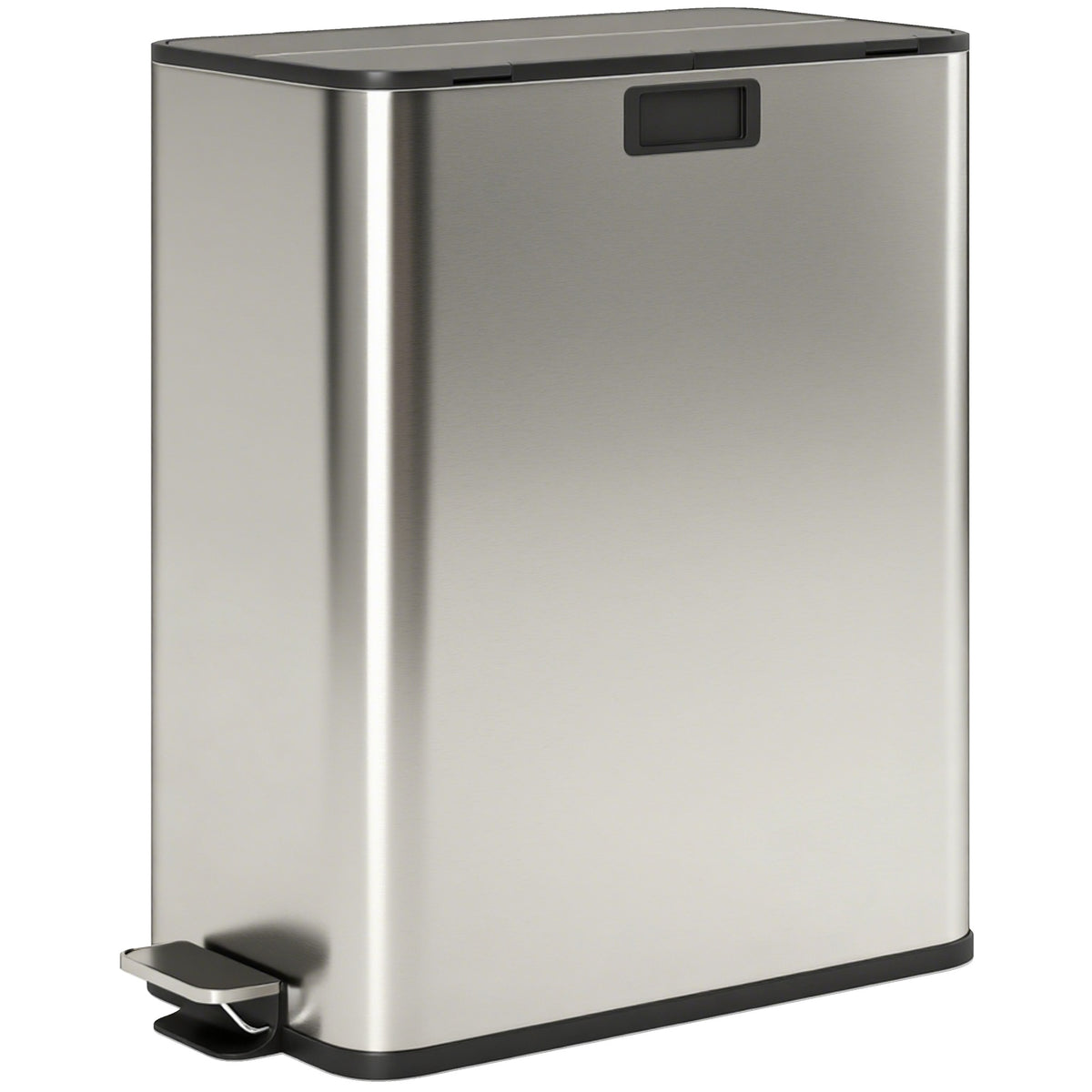 Kozy Dual Kitchen Bin with Soft-Close Butterfly Lid, 2 x 28L Stainless Steel Pedal Bin with Removable Inner Buckets, Fingerprint-Proof for Recycling and Waste, Silver Tone