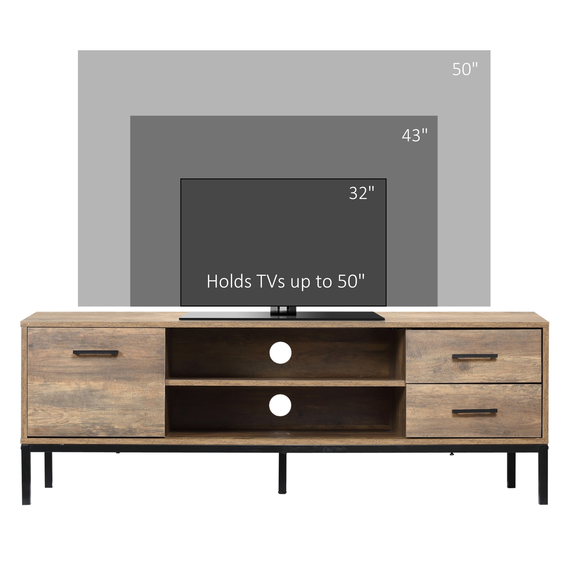 Kozy Light Industrial-Style TV Stand Cabinet - Brown/Black