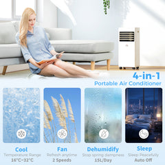 Kozy Portable Air Conditioner 5000 BTU, 4-in-1 Cooling, Dehumidifier, Fan, Sleep Mode, Air Conditioning Unit with Digital Display & Remote Control, 24H Timer, Window Venting Kit, for Room up to 18㎡