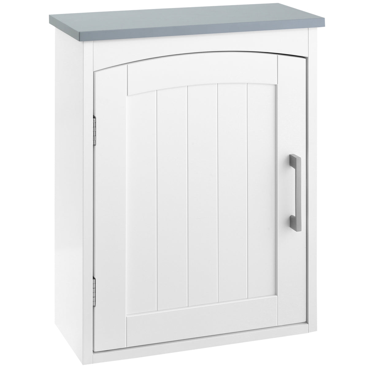 Kozy Bathroom Cabinet Wall Mounted, Modern Bathroom Wall Cabinet with Arched Door and Adjustable Shelf, Bathroom Storage Cabinet, Light Grey and White
