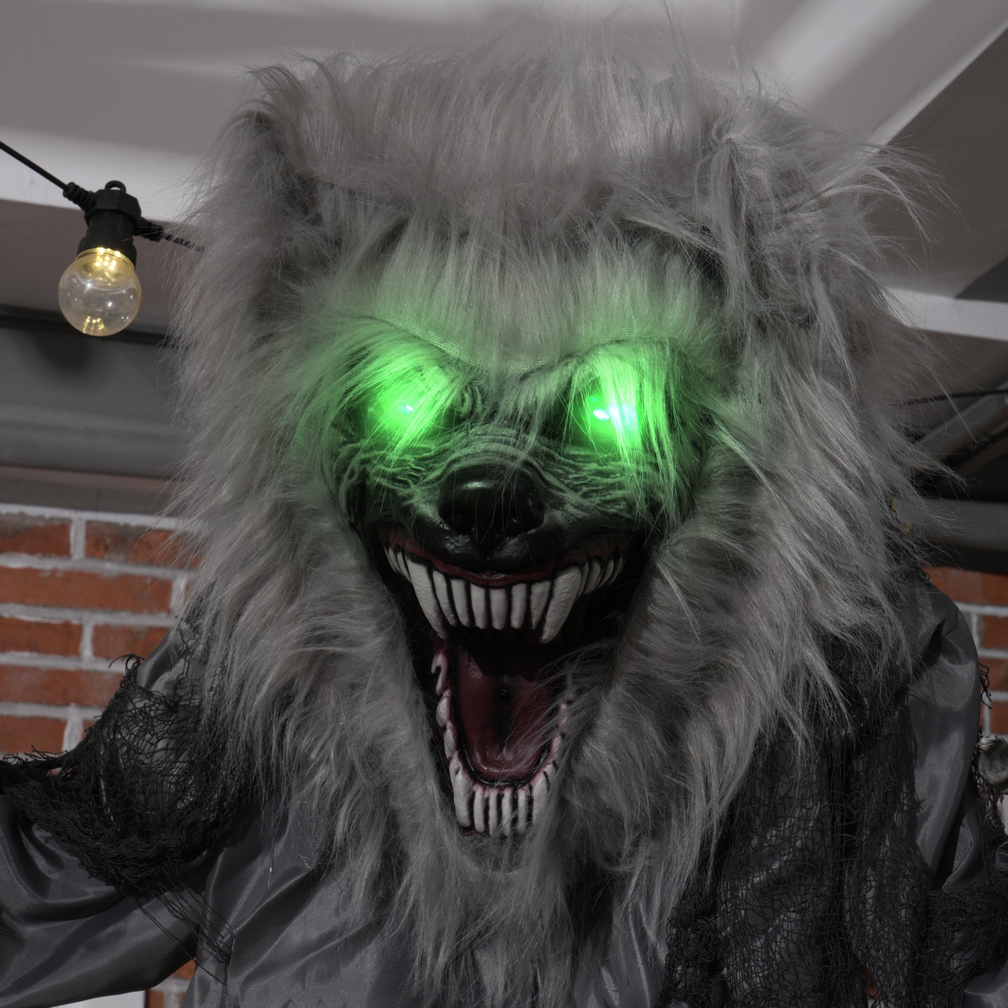 Kozy - 6'8" Skeleton Werewolf Halloween Animatronic, with Glowing Eyes