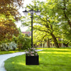 3-head Solar Lamp Post, Street Light with Planter, Automatic-on, 6 Hour Max Outdoor Ready LED Lighting