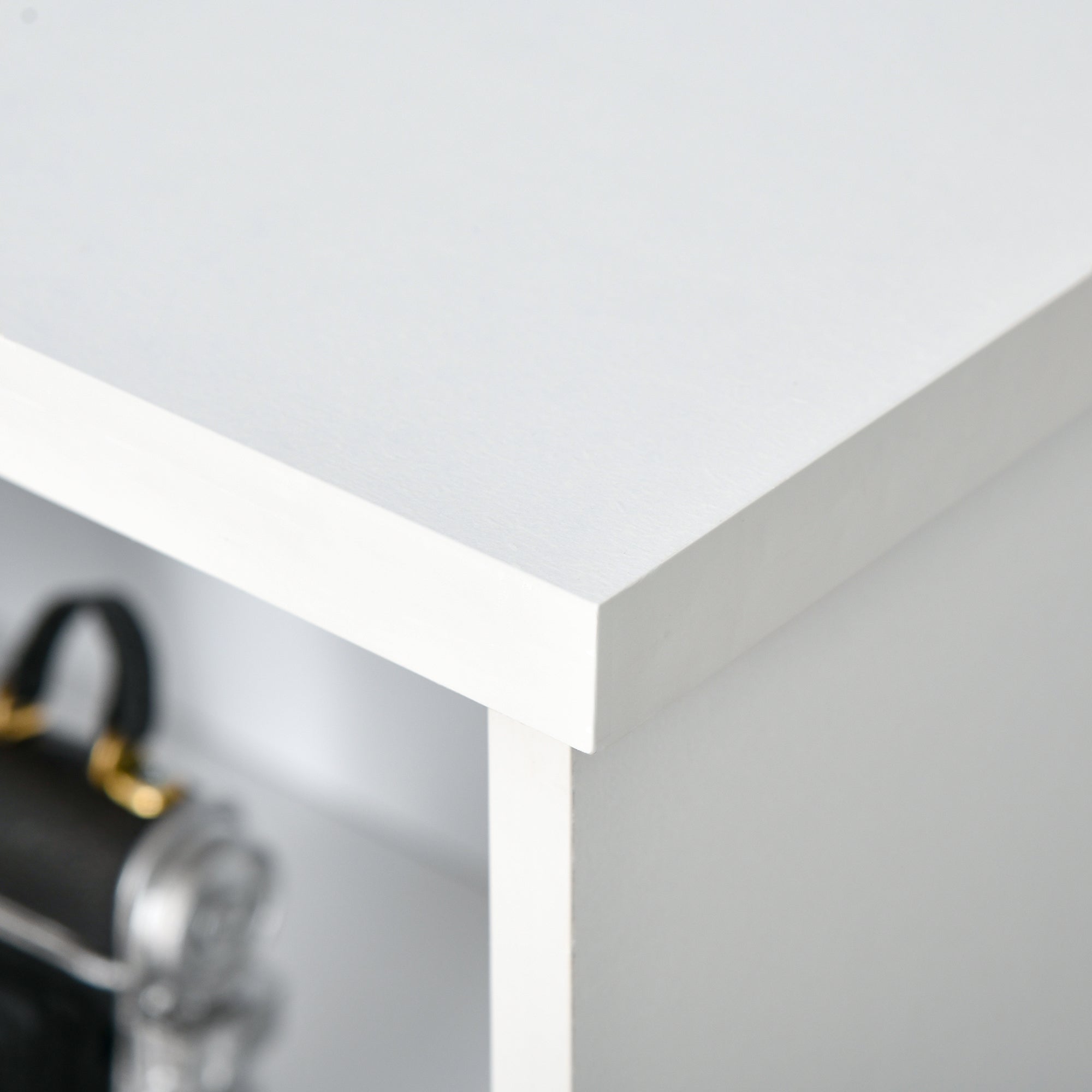 Kozy Wooden Cube Bookcase, 2 Tier Open Storage Shelving Unit with 4 Compartments, Freestanding Display Bookshelf for Home Office Living Room Furniture, 118 x 29 x 76cm, White