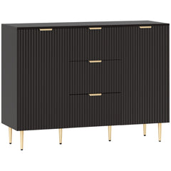Kozy 2-Door Sideboard with 3 Drawers and Adjustable Shelves - Black