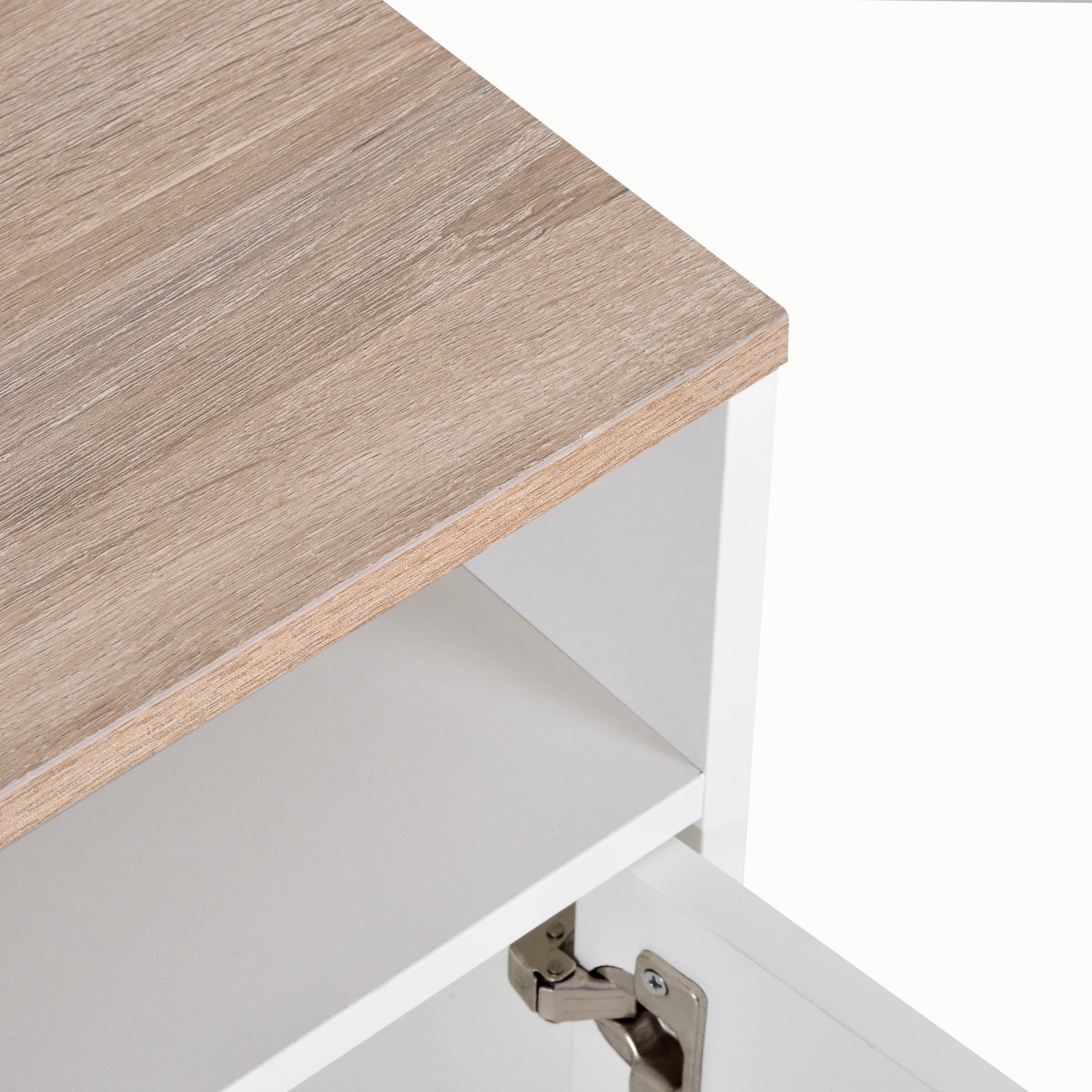 Kozy TV Stand Cabinet up to 50", Modern TV Unit with Storage, Open Shelves and Cable Management for Living Room, Bedroom, White