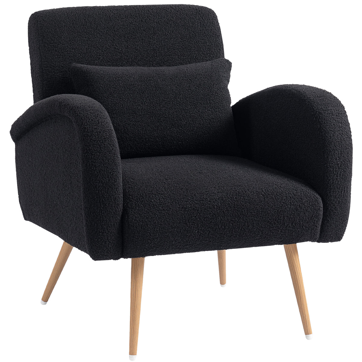 Kozy - Teddy Fleece Accent Chair - Black
