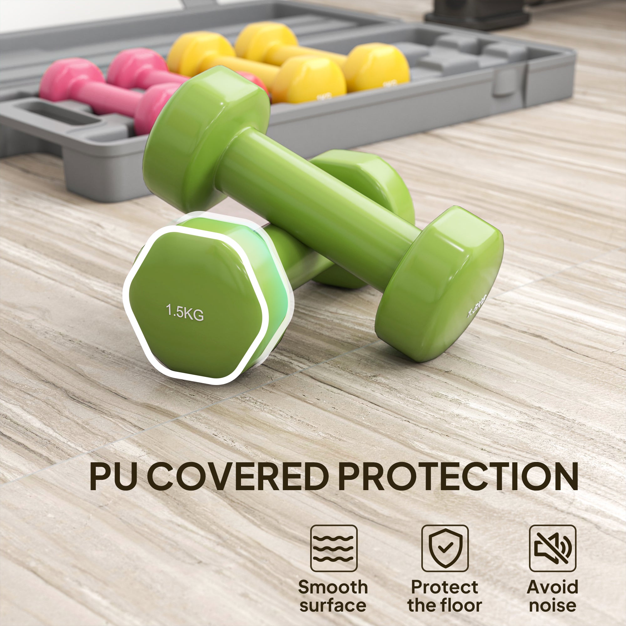 Kozy 6Kg Dumbbell Set, Fitness Weight Set for Men and Women, Home Gym Workout