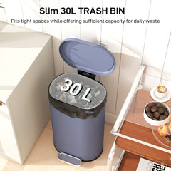 Kozy 30 L Modern Curved Kitchen Bin - Grey