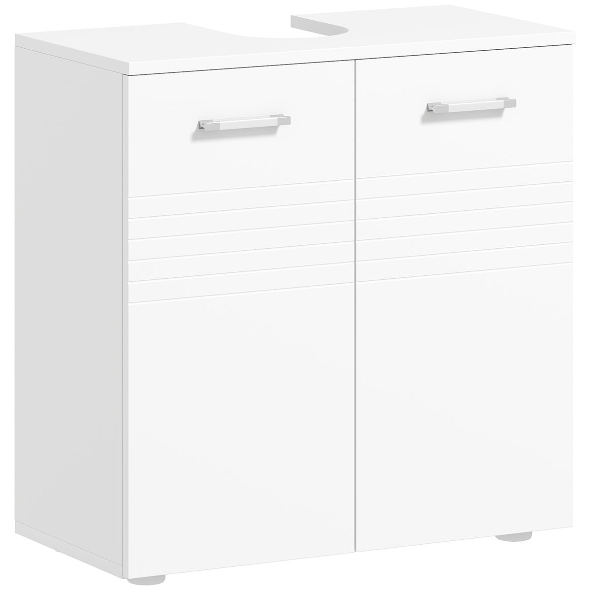 Kozy Under Sink Cabinet, Bathroom Vanity Unit, Pedestal Under Sink Design, Storage Cupboard with Adjustable Shelf, High Gloss, White