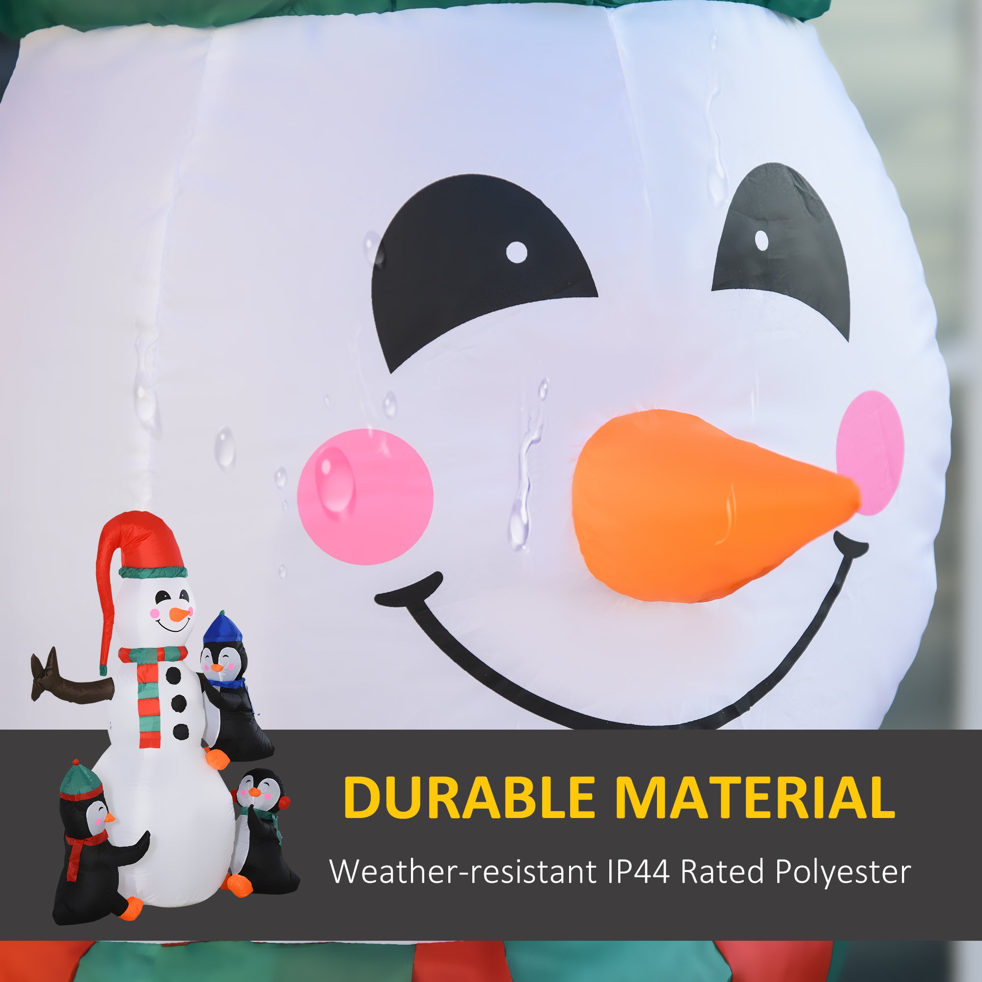 Kozy 6ft Inflatable Christmas Snowman with Three Penguins LED Xmas Décor Holiday Outdoor Yard Decoration